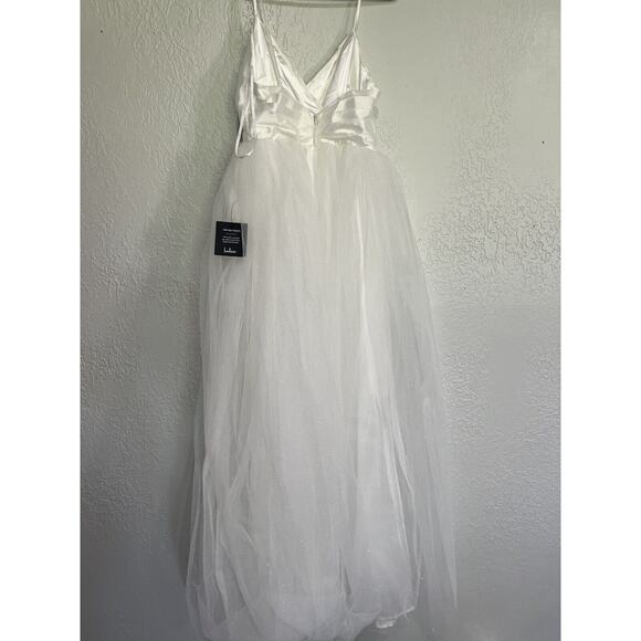 Lulus Spellbinding Beauty White Glitter Sleeveless Tulle Gown - Picture 7 of 14